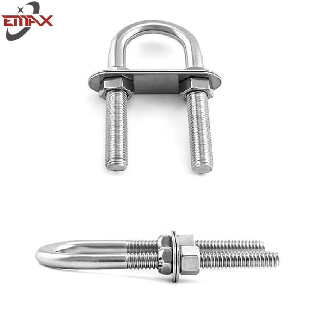 304 316 สลักเกลียวและถั่วสแตนเลส U พร้อมแหวนรองแบบแบน