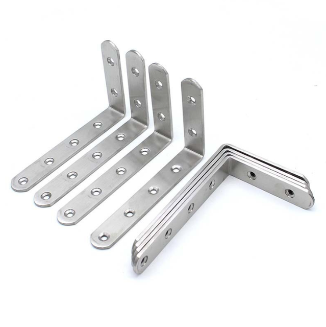 የአረብ ብረት ኤል ቅርጽ የማዕዘን ቅንፍ 90 ዲግሪ የተጠናከረ መደርደሪያ